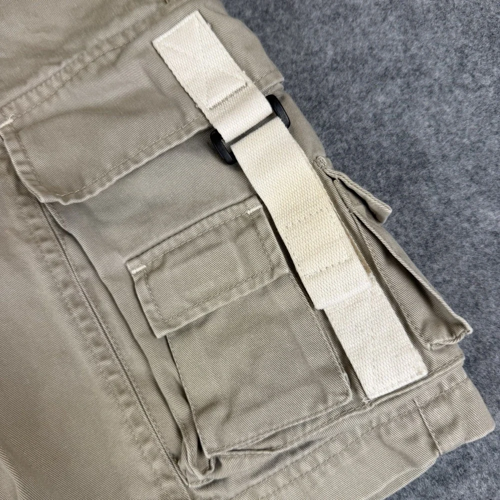 Vintage Nesi A.G. Cargo Shorts Size 8 Beige Cotton Y2K Gorpcore Skate Tactical